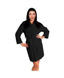 Black Waffle weave Bathrobe