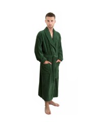 Cotton Terry Bottle Green Bathrobe