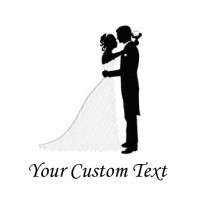 Bride & groom logo Embroidery Bathrobe WHITE