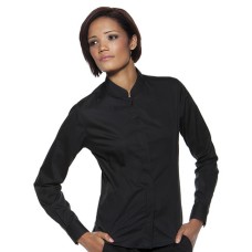 Personalised Bargear Ladies Long Sleeve Mandarin Collar Shirt K740 Kustom Kit 120 GSM
