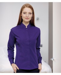 Personalised Ladies Long Sleeve Mandarin Collar Shirt K261 Kariban 115 GSM