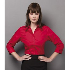 Personalised Ladies 3/4 Sleeve Corporate Oxford Shirt K710 Kustom Kit 125 GSM