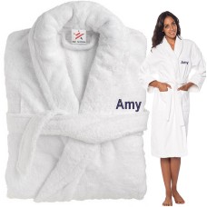 A Custom TEXT Embroidery on FRONT TERRY GIFT COTTON BATHROBE