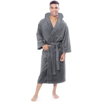 Charcoal Terry Hooded Robe