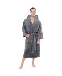 Charcoal Terry Hooded Robe