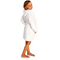 Kids White Hooded Robe