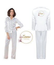 Customized Wedding Silk Satin Night Wear Pyjama Set for bride , brides maid honeymoon Attire For Bridal Party