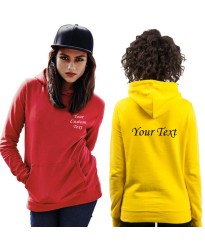 Custom text print on Ladies Fitted Pullover Wedding Hoodie