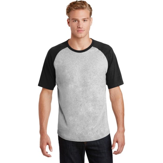 Raglan Short Sleeve Contrast Sleeve T Shirt