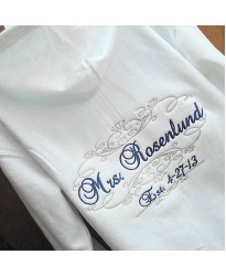 Personalised Zip  Wedding Hoodie with embroidery text