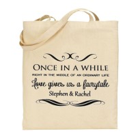 Bridal fairytale tote bag with your personalised text