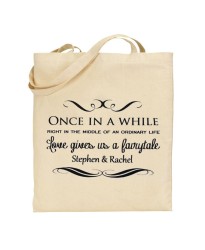 Bridal fairytale tote bag with your personalised text