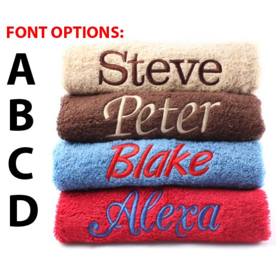 Personalised Towels with custom text Embroidery 