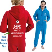 Personalised  Football Onesies keep calm and your BACK text play name printed