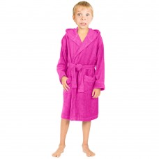 Children Fuschia Pink Hooded Robe