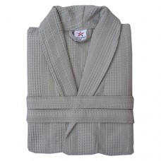 grey cotton waffle dressing gown