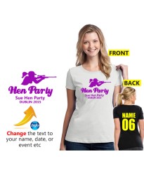 Hen Party Girl Aiming Gun T shirt