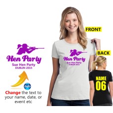 Hen Party Girl Aiming Gun T shirt