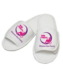 Personalised Hen Party custom text embroidery on slippers 