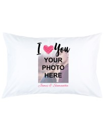 Personalised i love you with image and custom name printed pillowcase covers