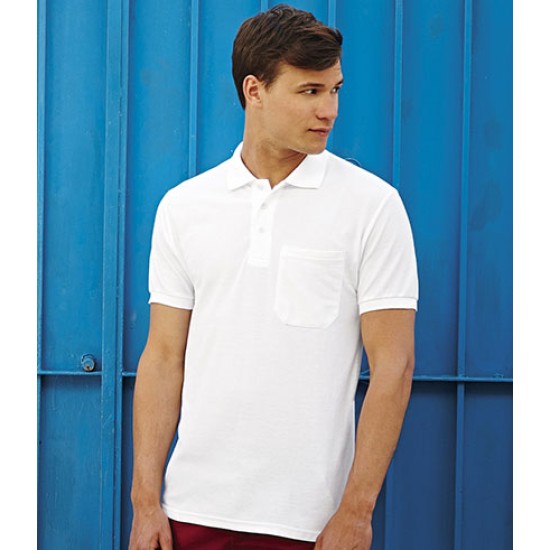 Personalised Shirt SS23 Pocket Polo Fruit of the Loom White 170 gsm ...