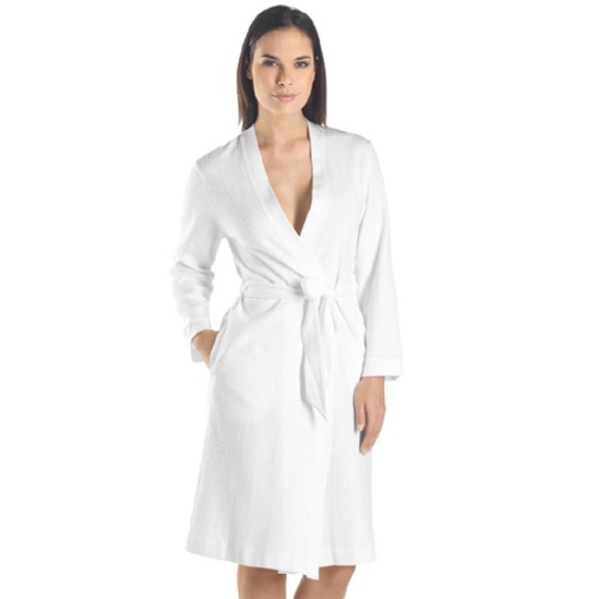 Jersey lightweight white kimono robe