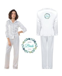 Customized Pyjama Set for women Night Wear in White Colour