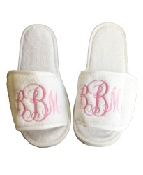 Personalised custom MONOGRAM embroidery on slippers 