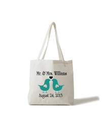 Bridal Mr and Mrs bird theme tote bag 