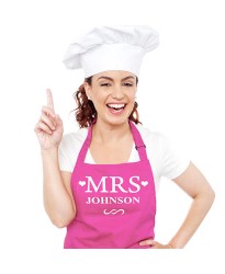 Custom name on Mrs bridal aprons 