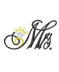 Mrs logo with diamond ring Embroidery Bathrobe