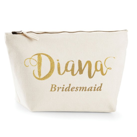 Personalised TEXT printing Name and role on cotton purse bag