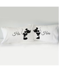 Mrs & MR Mickey printed pillowcase (A set of 2 pillowcovers)
