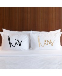 Personalised stylish HIS & HER printed pillowcase (A set of 2 pillowcovers)