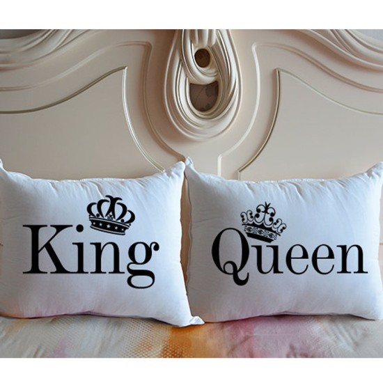 KING & QUEEN printed pillowcase (A set of 2 pillowcovers)