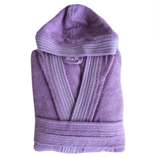 Rainbow LILAC HOODED Bathrobes in 100 cotton Terry towel fabric