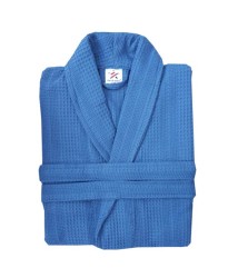 Royal Blue Waffle weave Bathrobe