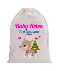 Personalised Santa Baby Sack First Christmas