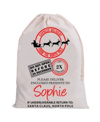 Personalised Santa Sack REINDEER Express Personalised Santa Sack REINDEER Express