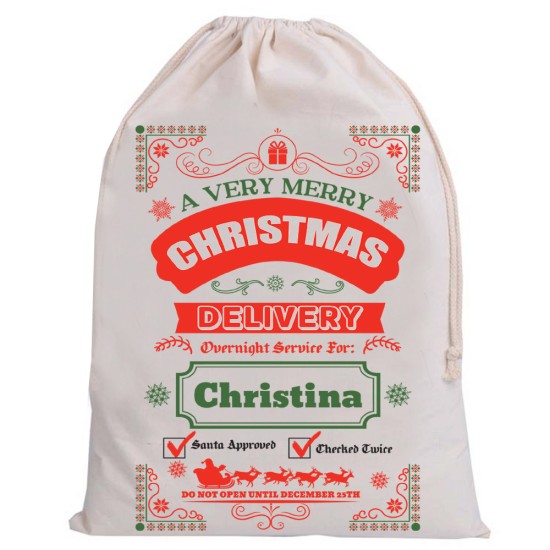 Personalised Santa Sack A very Merry Christmas