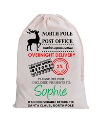 Personalised Santa Sack NORTH POLE Reindeer