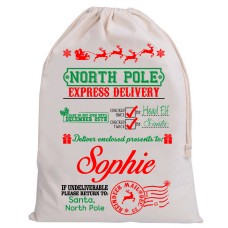 Personalised Santa Sack NORTH POLE EXPRESS service