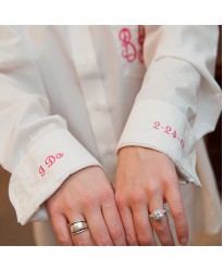 Monogrammed &Sleeve cuff embroidery Oversized Shirts