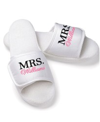 Personalised name embroidery on slippers 