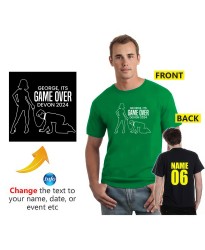 Game Over Custom Name Destination & Year Stag Do Groom Crew Printed Adult T-Shirt