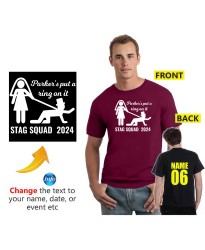 Funny Put A Ring Custom Text Year Stag Tour Groom Team Adult Printed T-Shirts 