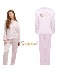 Personalized Bridesmaid Satin Pyjama Set for Bride and Maid of Honors for Bridal Party