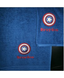 Personalised Captain Hero Towels with custom text Embroidery