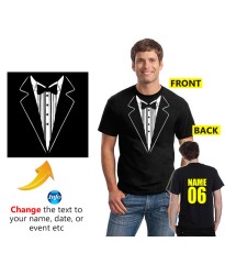Tuxedo T Shirt suit Printed for Stag Night