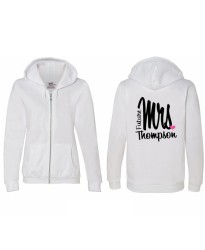 Custom Mrs Bride Zip Hoodie printed